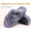 imageCOFACE Womens Fluff Slippers Open Toe Fuzzy Faux Fur Ladies House Fashion Platform Slide Shoes with Comfort Arch Support Indoor Outdoor SoleGrey