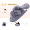 imageCOFACE Womens Fluff Slippers Open Toe Fuzzy Faux Fur Ladies House Fashion Platform Slide Shoes with Comfort Arch Support Indoor Outdoor SoleGrey