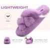 imageCOFACE Womens Fluff Slippers Open Toe Fuzzy Faux Fur Ladies House Fashion Platform Slide Shoes with Comfort Arch Support Indoor Outdoor SoleLight Purple