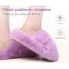 imageCOFACE Womens Fluff Slippers Open Toe Fuzzy Faux Fur Ladies House Fashion Platform Slide Shoes with Comfort Arch Support Indoor Outdoor SoleLight Purple
