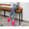 imageCOFACE Womens Fluff Slippers Open Toe Fuzzy Faux Fur Ladies House Fashion Platform Slide Shoes with Comfort Arch Support Indoor Outdoor SoleRose Red