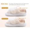 imageCOFACE Womens Fluff Slippers Open Toe Fuzzy Faux Fur Ladies House Fashion Platform Slide Shoes with Comfort Arch Support Indoor Outdoor SoleWhite