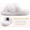 imageCOFACE Womens Fluff Slippers Open Toe Fuzzy Faux Fur Ladies House Fashion Platform Slide Shoes with Comfort Arch Support Indoor Outdoor SoleWhite