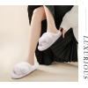imageCOFACE Womens Fluff Slippers Open Toe Fuzzy Faux Fur Ladies House Fashion Platform Slide Shoes with Comfort Arch Support Indoor Outdoor SoleWhite