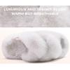 imageCOFACE Womens Fluff Slippers Open Toe Fuzzy Faux Fur Ladies House Fashion Platform Slide Shoes with Comfort Arch Support Indoor Outdoor SoleWhite