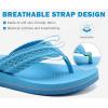 imageCOFACE Womens Orthopedic Flip Flops Comfortable Orthotic Sandals Cushion Recovery Plantar Fasciitis Walking Slip On Ladies Flip Flops for Woman Size 511Sky Blue