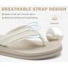 imageCOFACE Womens Orthopedic Flip Flops Comfortable Orthotic Sandals Cushion Recovery Plantar Fasciitis Walking Slip On Ladies Flip Flops for Woman Size 511Beige