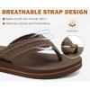 imageCOFACE Womens Orthopedic Flip Flops Comfortable Orthotic Sandals Cushion Recovery Plantar Fasciitis Walking Slip On Ladies Flip Flops for Woman Size 511Brown