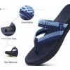 imageCOFACE Womens Trendy Orthotic Flip Flops Lightweight Yoga Mat Thick Cushion Walking Thong Sandals Adjustable Slip On Slippers With Comfortable Plantar Fasciitis Arch SupportNavy Blue