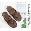 imageCOFACE Womens Trendy Orthotic Flip Flops Lightweight Yoga Mat Thick Cushion Walking Thong Sandals Adjustable Slip On Slippers With Comfortable Plantar Fasciitis Arch SupportBrown