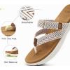 imageCOFACE Womens Trendy Orthotic Flip Flops Lightweight Yoga Mat Thick Cushion Walking Thong Sandals Adjustable Slip On Slippers With Comfortable Plantar Fasciitis Arch SupportWhite Brown