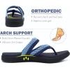 imageCOFACE Womens Trendy Orthotic Flip Flops Lightweight Yoga Mat Thick Cushion Walking Thong Sandals Adjustable Slip On Slippers With Comfortable Plantar Fasciitis Arch SupportNavy Blue