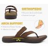 imageCOFACE Womens Trendy Orthotic Flip Flops Lightweight Yoga Mat Thick Cushion Walking Thong Sandals Adjustable Slip On Slippers With Comfortable Plantar Fasciitis Arch SupportBrown