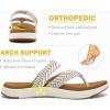 imageCOFACE Womens Trendy Orthotic Flip Flops Lightweight Yoga Mat Thick Cushion Walking Thong Sandals Adjustable Slip On Slippers With Comfortable Plantar Fasciitis Arch SupportWhite Brown