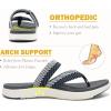 imageCOFACE Womens Trendy Orthotic Flip Flops Lightweight Yoga Mat Thick Cushion Walking Thong Sandals Adjustable Slip On Slippers With Comfortable Plantar Fasciitis Arch SupportGrey