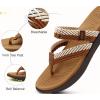imageCOFACE Womens Trendy Orthotic Flip Flops Lightweight Yoga Mat Thick Cushion Walking Thong Sandals Adjustable Slip On Slippers With Comfortable Plantar Fasciitis Arch SupportTan