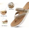 imageCOFACE Womens Trendy Orthotic Flip Flops Lightweight Yoga Mat Thick Cushion Walking Thong Sandals Adjustable Slip On Slippers With Comfortable Plantar Fasciitis Arch SupportBeige