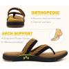 imageCOFACE Womens Trendy Orthotic Flip Flops Lightweight Yoga Mat Thick Cushion Walking Thong Sandals Adjustable Slip On Slippers With Comfortable Plantar Fasciitis Arch SupportBlack Brown