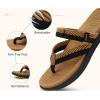 imageCOFACE Womens Trendy Orthotic Flip Flops Lightweight Yoga Mat Thick Cushion Walking Thong Sandals Adjustable Slip On Slippers With Comfortable Plantar Fasciitis Arch SupportBlack Brown