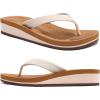 imageCOFACE Flip Flops for Women With Comfortable Arch Support Ladies Fashion Platform Thong Sandals Soft Yoga Mat Sole For BeachIndoor OutdoorBeige Khaki