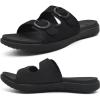 imageCOFACE Womens Orthotic Slippers Comfort Plantar Fasciitis Arch Support Slip on Slippers Ladies Soft Cushion Fashion Yoga Mat Sandals With Adjustable Straps DBlack Size 8