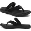 imageCOFACE Womens Trendy Orthotic Flip Flops Lightweight Yoga Mat Thick Cushion Walking Thong Sandals Adjustable Slip On Slippers With Comfortable Plantar Fasciitis Arch SupportBlack