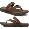 imageCOFACE Womens Trendy Orthotic Flip Flops Lightweight Yoga Mat Thick Cushion Walking Thong Sandals Adjustable Slip On Slippers With Comfortable Plantar Fasciitis Arch SupportBrown