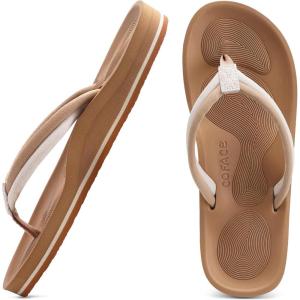 imageCOFACE Flip Flops For Women with Arch Support Comfortable Woman ThongSandals Yoga Mat Lightweight Orthopedic Womens FlipFlopBeige
