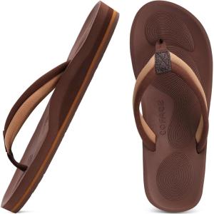 imageCOFACE Flip Flops For Women with Arch Support Comfortable Woman ThongSandals Yoga Mat Lightweight Orthopedic Womens FlipFlopBrown