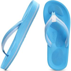 imageCOFACE Flip Flops For Women with Arch Support Comfortable Woman ThongSandals Yoga Mat Lightweight Orthopedic Womens FlipFlopSkyblue