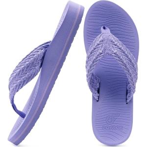 imageCOFACE Womens Orthopedic Flip Flops Comfortable Orthotic Sandals Cushion Recovery Plantar Fasciitis Walking Slip On Ladies Flip Flops for Woman Size 511Purple
