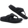imageCOFACE Flip Flops for Men with Arch Support Comfortable Man Thong Sandals Adjustable Beach Flipflop OutdoorBlack