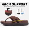 imageCOFACE Flip Flops for Men with Arch Support Comfortable Man Thong Sandals Adjustable Beach Flipflop OutdoorBrown