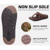 imageCOFACE Flip Flops for Men with Arch Support Comfortable Man Thong Sandals Adjustable Beach Flipflop OutdoorBrown