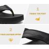 imageCOFACE Mens Arch Support Flip Flops Yoga Mat Comfortable Thick Cushion Recovery Walking Thong Sandals Lightweight Slip On Summer Beach SlippersBlack