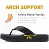 imageCOFACE Mens Arch Support Flip Flops Yoga Mat Comfortable Thick Cushion Recovery Walking Thong Sandals Lightweight Slip On Summer Beach SlippersBlack
