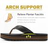 imageCOFACE Mens Arch Support Flip Flops Yoga Mat Comfortable Thick Cushion Recovery Walking Thong Sandals Lightweight Slip On Summer Beach SlippersBlack Brown