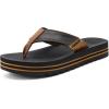 imageCOFACE Mens Arch Support Flip Flops Yoga Mat Comfortable Thick Cushion Recovery Walking Thong Sandals Lightweight Slip On Summer Beach SlippersBlack Brown