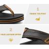 imageCOFACE Mens Arch Support Flip Flops Yoga Mat Comfortable Thick Cushion Recovery Walking Thong Sandals Lightweight Slip On Summer Beach SlippersBlack Brown