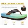 imageCOFACE Mens Arch Support Flip Flops Yoga Mat Comfortable Thick Cushion Recovery Walking Thong Sandals Lightweight Slip On Summer Beach SlippersBlack Brown