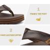 imageCOFACE Mens Arch Support Flip Flops Yoga Mat Comfortable Thick Cushion Recovery Walking Thong Sandals Lightweight Slip On Summer Beach SlippersBrown