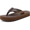 imageCOFACE Mens Arch Support Flip Flops Yoga Mat Comfortable Thick Cushion Recovery Walking Thong Sandals Lightweight Slip On Summer Beach SlippersBrown