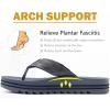 imageCOFACE Mens Arch Support Flip Flops Yoga Mat Comfortable Thick Cushion Recovery Walking Thong Sandals Lightweight Slip On Summer Beach SlippersGrey
