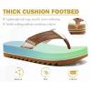 imageCOFACE Mens Arch Support Flip Flops Yoga Mat Comfortable Thick Cushion Recovery Walking Thong Sandals Lightweight Slip On Summer Beach SlippersKhaki