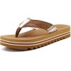 imageCOFACE Mens Arch Support Flip Flops Yoga Mat Comfortable Thick Cushion Recovery Walking Thong Sandals Lightweight Slip On Summer Beach SlippersKhaki