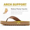 imageCOFACE Mens Arch Support Flip Flops Yoga Mat Comfortable Thick Cushion Recovery Walking Thong Sandals Lightweight Slip On Summer Beach SlippersKhaki