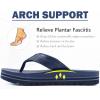 imageCOFACE Mens Arch Support Flip Flops Yoga Mat Comfortable Thick Cushion Recovery Walking Thong Sandals Lightweight Slip On Summer Beach SlippersNavy Blue