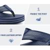 imageCOFACE Mens Arch Support Flip Flops Yoga Mat Comfortable Thick Cushion Recovery Walking Thong Sandals Lightweight Slip On Summer Beach SlippersNavy Blue