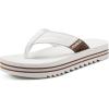 imageCOFACE Mens Arch Support Flip Flops Yoga Mat Comfortable Thick Cushion Recovery Walking Thong Sandals Lightweight Slip On Summer Beach SlippersWhite