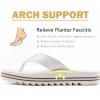 imageCOFACE Mens Arch Support Flip Flops Yoga Mat Comfortable Thick Cushion Recovery Walking Thong Sandals Lightweight Slip On Summer Beach SlippersWhite